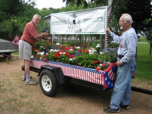 image: volunteers gardening